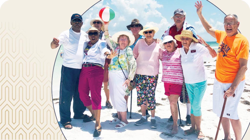 Roseville senior friends at the beach